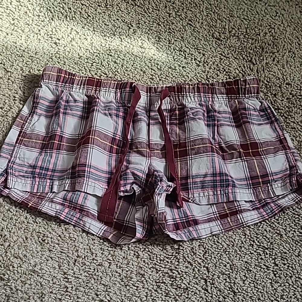 Plaid Sleep Shorts with Drawstring